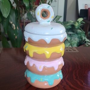 🍩Colorful Donut Stack Ceramic Jar